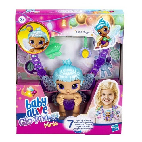 Muñeca Baby Alive Glo Pixies Minis Dije Lilac Pearl