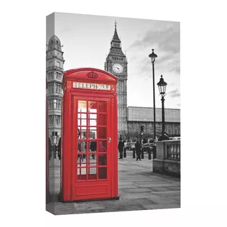 Cuadro Canvas Londres Inglaterra Cabina Teléfono Rojo 40x60