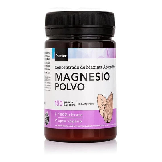 Magnesio En Polvo Máxima Absorción Natier X 150g Sabor Sin sabor