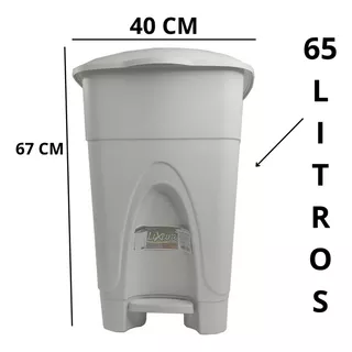 Lixeira De Pedal Grande 65 Litros Comércio E Resindência