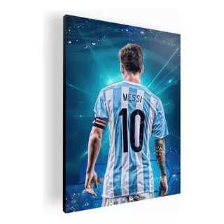 Cuadro Decorativo Moderno Poster Lionel Messi 30x42 Mdf Color Modelo 1 Armazón N/a