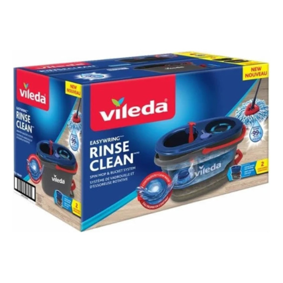 Vileda Easywring Rinse Clean Cubo 2pz C/pedal Y Mop C/baston