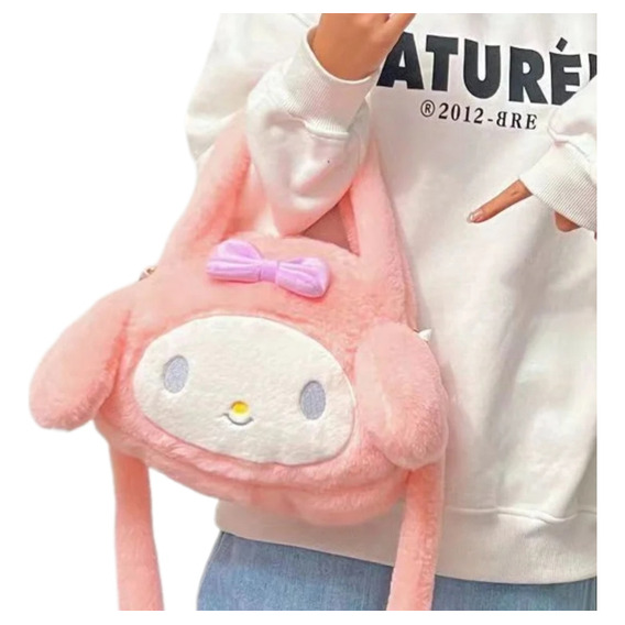 My Melody Bolso Morral Cartera De Peluche C/doble Asa Kawaii