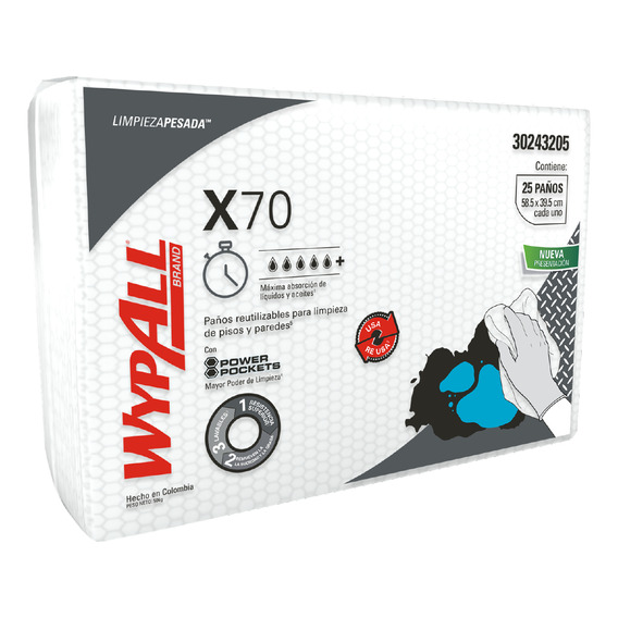 Paños De Limpieza Wypall® X70 Power Pockets 25