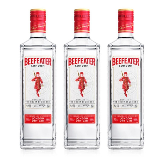 Gin Beefeater London Dry 700ml Combo X3 Botellas Fullescabio