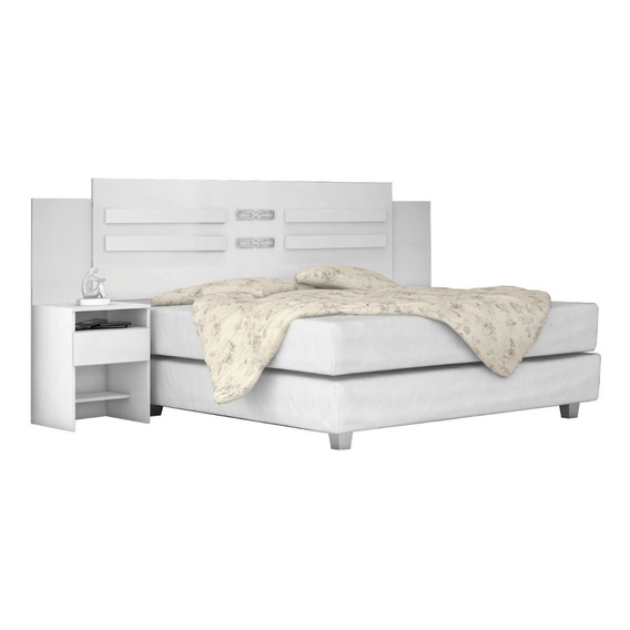 Respaldo 2 Plazas Sommier Colchon Dormitorio Crema Triunfo