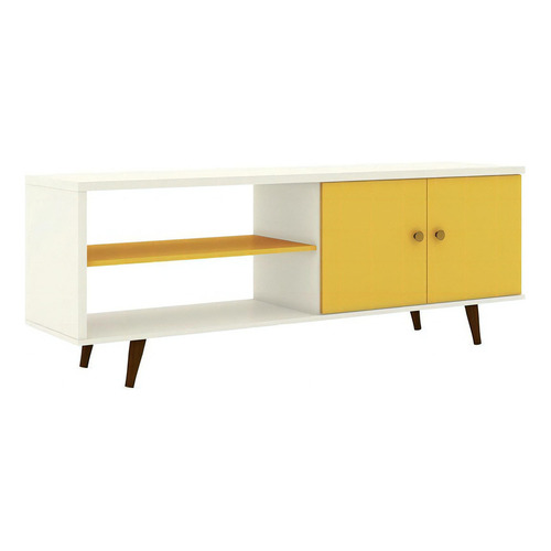 Mesa Para Tv - Mueble Para Televisor Hasta 60 Color Amarillo