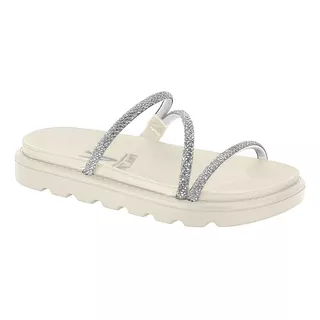 Sándalia Feminino Flatform Sandália Vizzano Papete Strass 