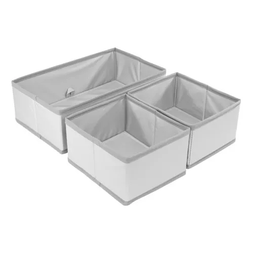 Organizador de Gaveta Dobrável Cinza 8 Divisórias 24x34x9cm Oikos