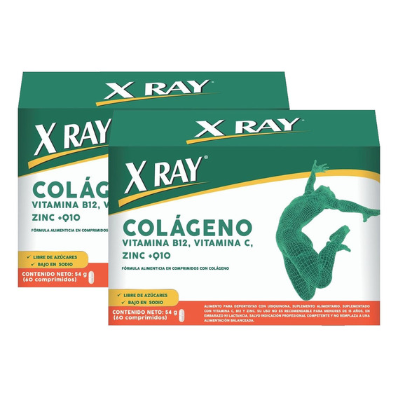 Pack X-ray Colageno Compromidos 60 Unidades X2 Sabor Sin sabor