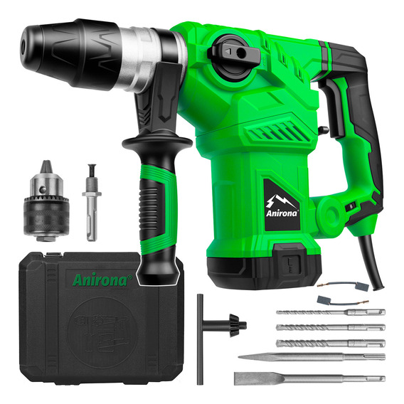 Rotomartillo electroneumático Anirona MA-32 verde con 1700W de potencia 127V