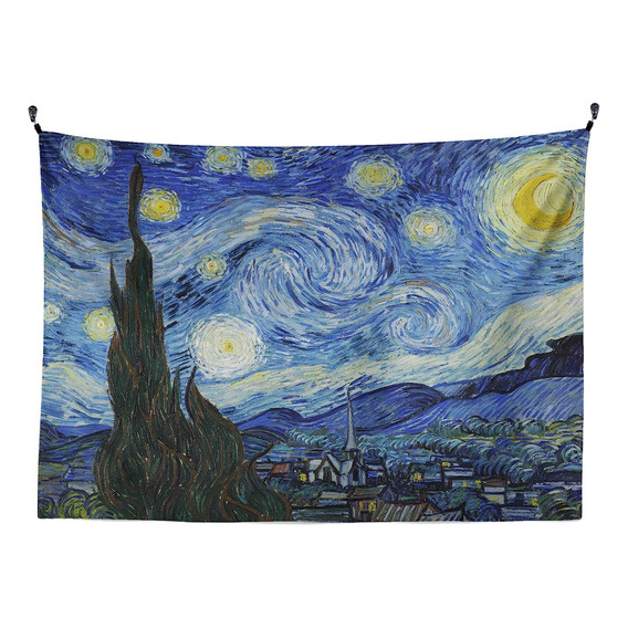 Tapiz Manta Tela De Pared Noche Estrellada De Van Gogh 95x70