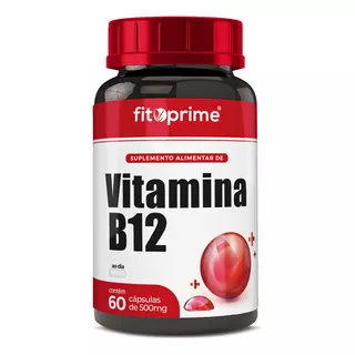 Vitamina B12 7,2mcg Com 60 Cápsulas Fitoprime Sabor Neutro