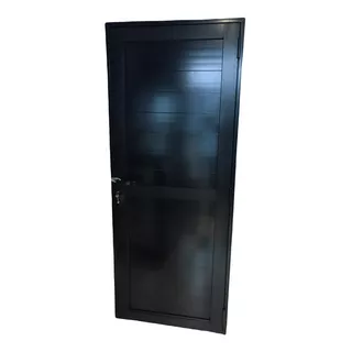 Puerta De Aluminio Negro Ciega Exterior Reforzada A Medida 