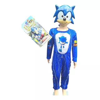 Fantasia Infantil Menino Sonic Com Máscara E Boneco