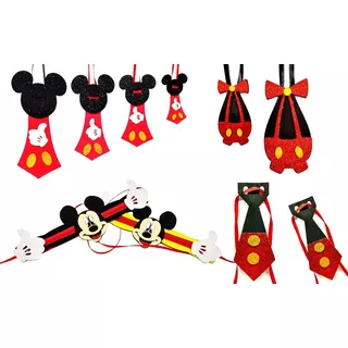 Kit 50 Gravatas Pet Shop Lacinho Eva Mickey Mouse + Brinde.