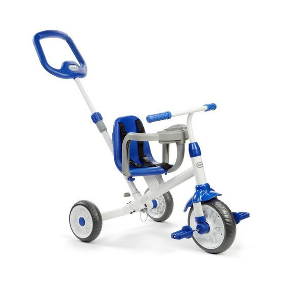 Triciclo Direccional Con Manija Little Tikes 3 En 1 Color Azul
