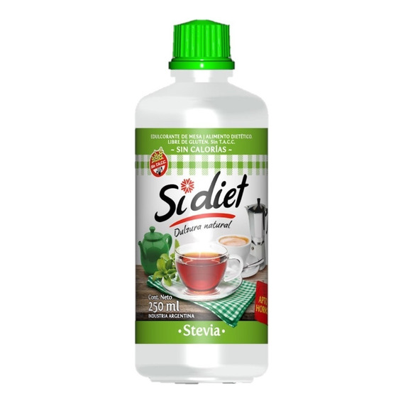 ! Edulcorante Si Diet Stevia 250ml 0 Calorias Sin Sodio