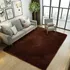Alfombra grande de lana para sala de estar de 3 x 2 m, color chocolate peludo