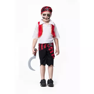 Fantasia Pirata Menino Infantil Roupa Carnaval Halloween Top
