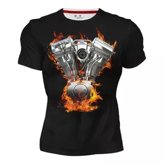 Playera Sublimada Full Print Motor Moto Chopper