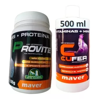 Vitaminas Provite 250 Grs & Cufer 500ml & Aves De Combate