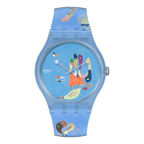 Relojes Swatch Reloj Blue Sky By Vassily Kandinsky Pulsera Color de la malla Celeste Color del bisel Celeste Color del fondo Celeste