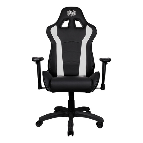 Silla de escritorio Cooler Master Caliber R1 gamer ergonómica  blanca y negra con tapizado de cuero sintético