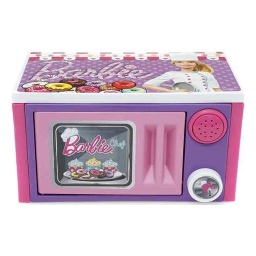 Mini Hornito Barbie Con Accesorios Microondas Color Rosa