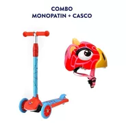 Combo Monopatín Spidey Infantil 3 Ruedas C/luz + Casco 3d