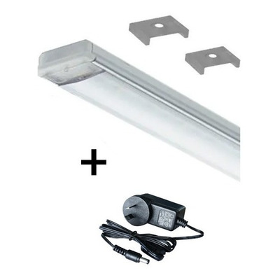 Perfil 2,5 Mt Led Aluminio + Fuente Cocina Alacena Vestidor