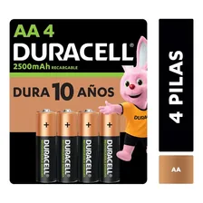 Pilha Recarregável Aa Pequena 2500mah Duracell Com 4 Un