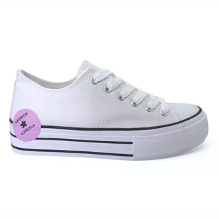 Tenis Andrea Sneaker Plataforma Dama Comodo Blanco Lovelyla