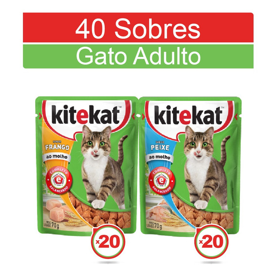 Kitekat Alimento Húmedo Gato Pollo Y Pescado X 40 Sobres