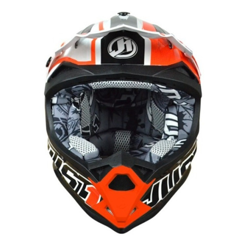 Casco para moto motocross Just1 J32 Pro Rave  black y orange talle S 