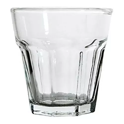 Set X48 Vasos Vidrio Grueso Resistente Facetado Durax Oslo