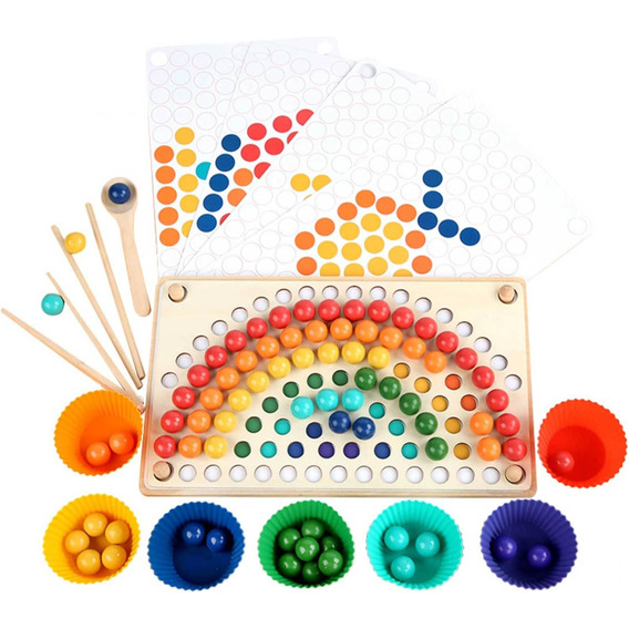 Tablero Madera Patrones De Colores Juguete Montessori