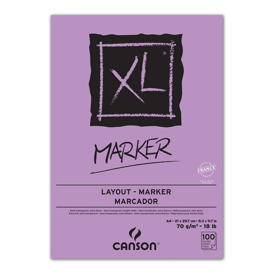Block Para Marcadores Canson Xl Marker A4 100hjs