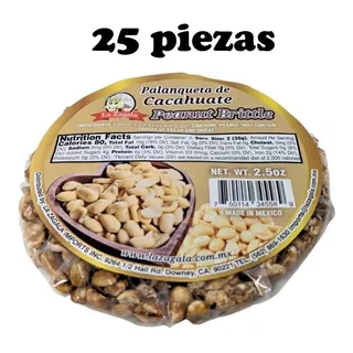 Palanqueta Cacahate 70grs (paquete 25 Pzs)