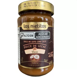 Doce De Leite Uruguaio Los Nietitos Com Coco Gourmet 400 Gr