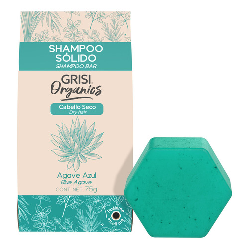  Grisi Organics, Shampoo Sólido Agave Azul, 75 Gr
