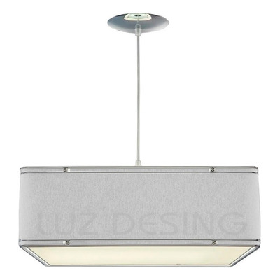 Colgante Cuadrado Cromo 50cm Deco 3 Luces Natural Apto Led 
