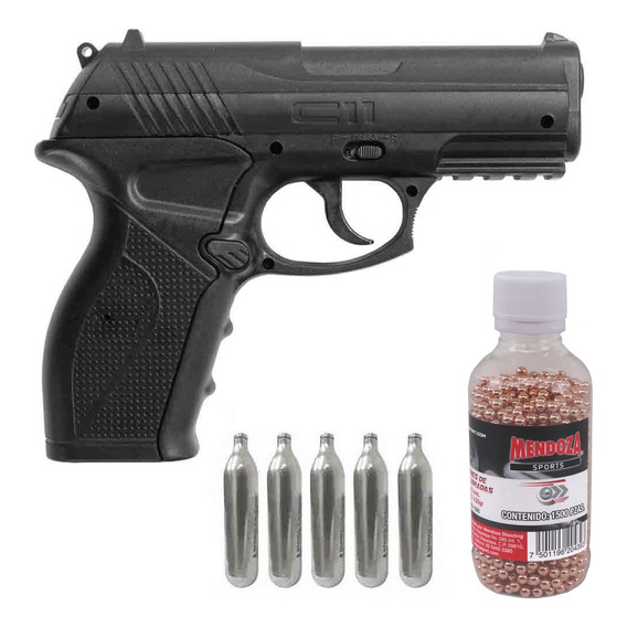 Kit Pistola Balines C11 4.5mm 5 Co2 1640 Municiones Crosman