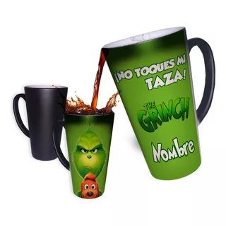 Taza Mágica Cónica Personalizada Grinch No Toques Mi Taza