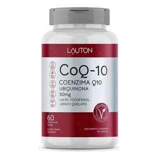 Coenzima Q10 100mg 60 Cáps Coq10 + Vit E + Zinco Lauton     