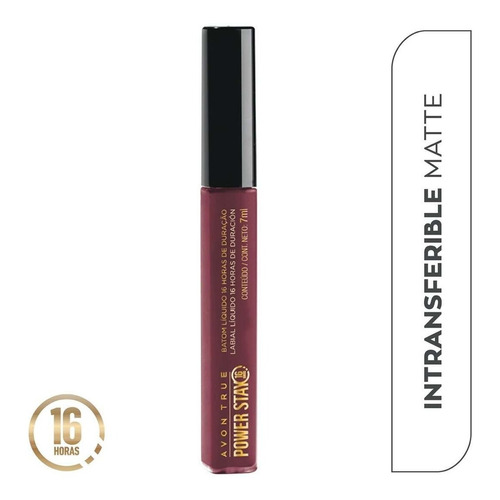 Avon Power Stay Labial Mate Líquido Indeleble 16h Color stay put sangria