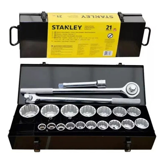 Juego De Dados De 3/4 Pulgadas X 21pz Stanley 87-557 Color Gris