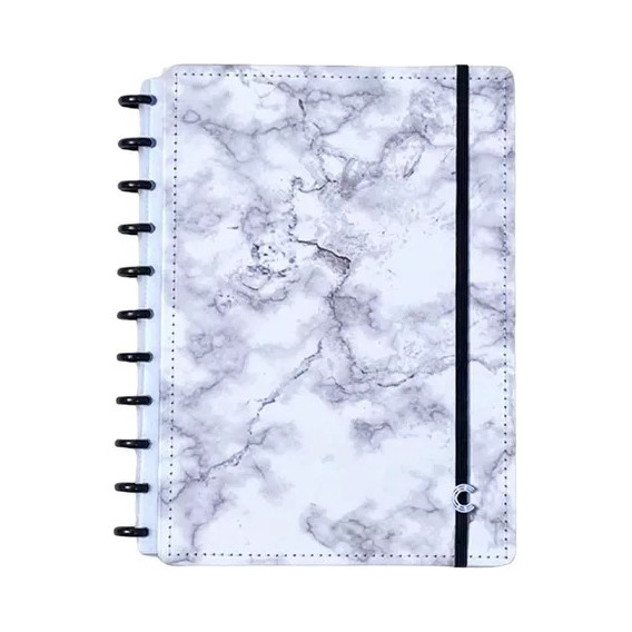 Uaderno Inteligente 80 Hojas Blanco Marmolado Gris Febo