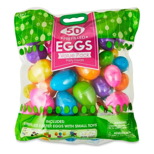 Pack 50 Huevos De Pascua Plastico Precargados C/ Juguete *sk