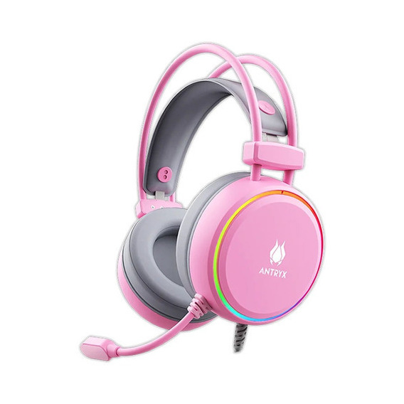 Auricular Antryx Kirby Pink 7.1 Virtual Surround, Rgb Color Rosa